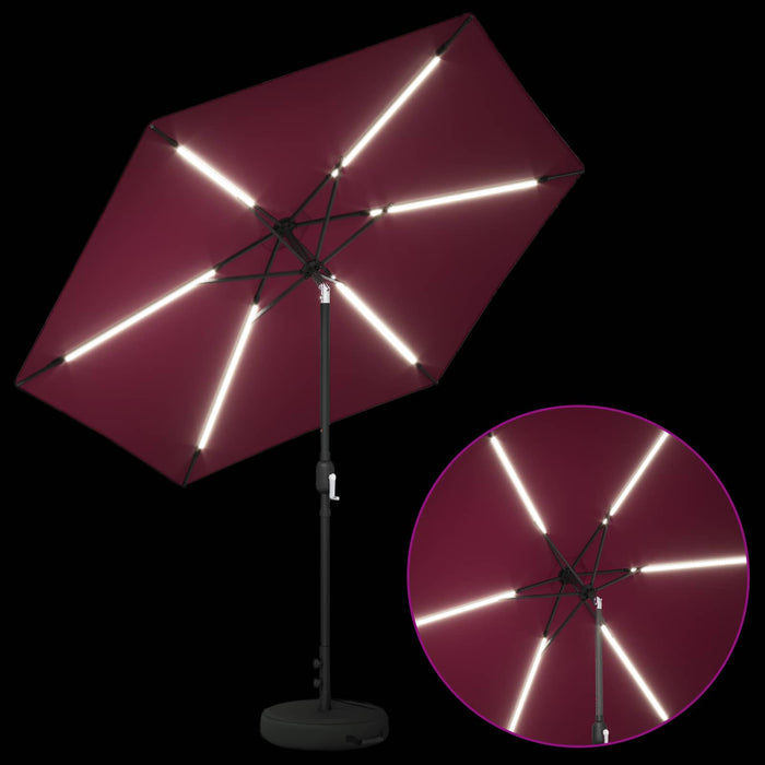 Parasol de grădină cu lumini LED și bază 270 x 270 cm Poliester WALTI