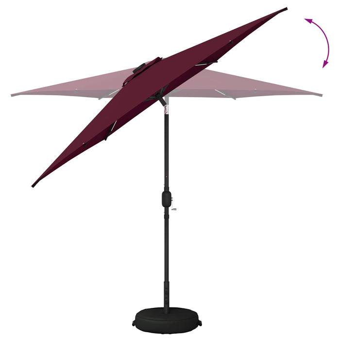 Parasol de grădină cu lumini LED și bază 270 x 270 cm Poliester WALTI
