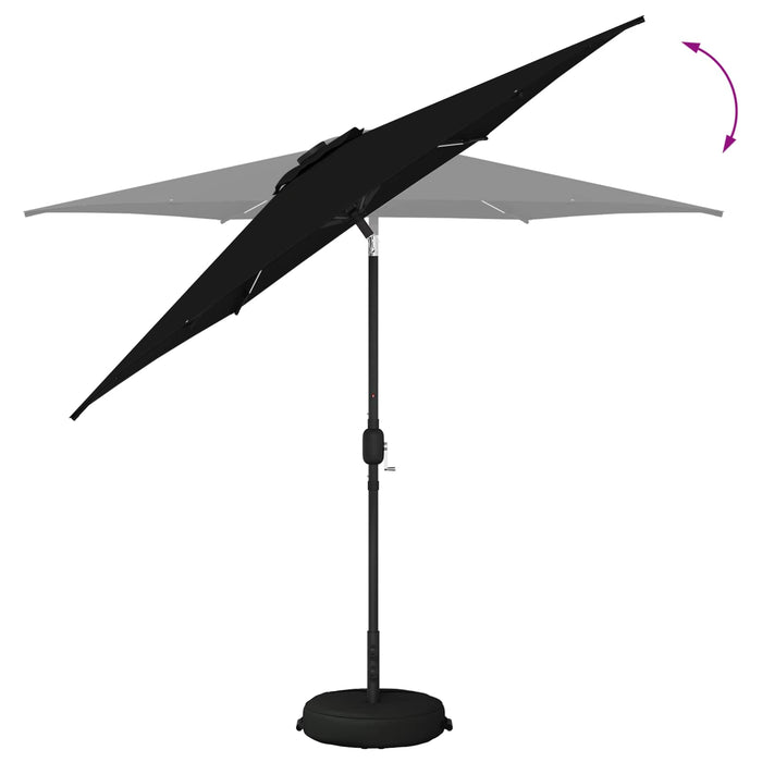 Parasol de grădină cu lumini LED și bază 270 x 270 cm Poliester WALTI