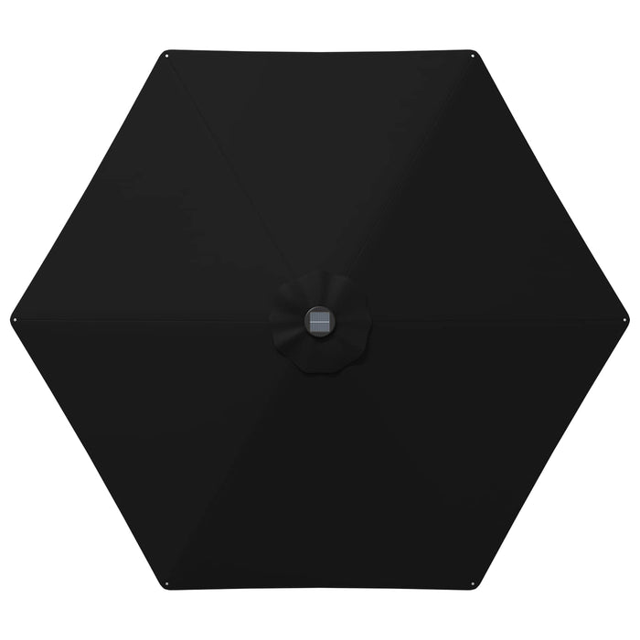 Parasol de grădină cu lumini LED și bază 270 x 270 cm Poliester WALTI