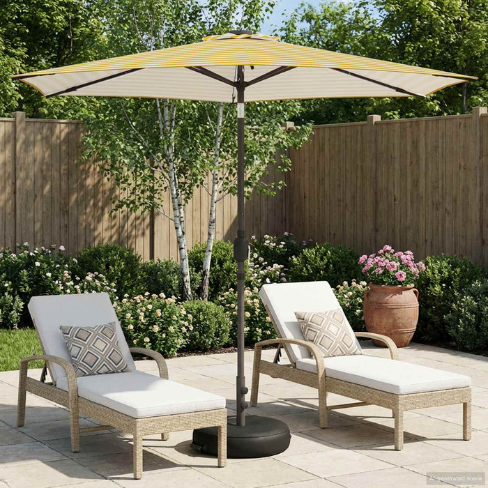 Parasol de grădină cu lumini LED și bază 270 x 270 cm Poliester WALTI