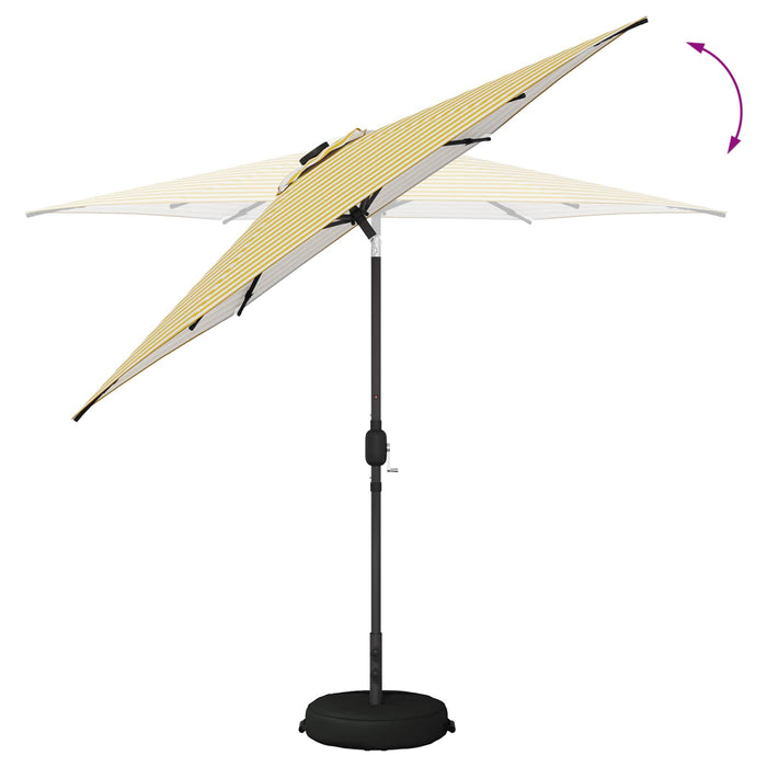 Parasol de grădină cu lumini LED și bază 270 x 270 cm Poliester WALTI