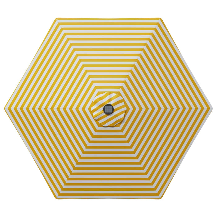 Parasol de grădină cu lumini LED și bază 270 x 270 cm Poliester WALTI