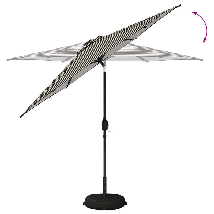 Parasol de grădină cu lumini LED și bază 270 x 270 cm Poliester WALTI