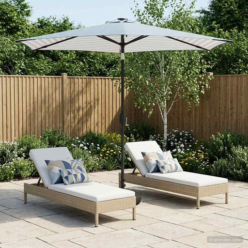 Parasol de grădină cu lumini LED și bază 270 x 270 cm Poliester - WALTI WALTI