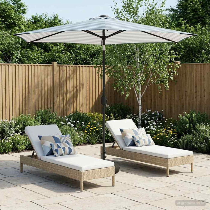 Parasol de grădină cu lumini LED și bază 270 x 270 cm Poliester WALTI