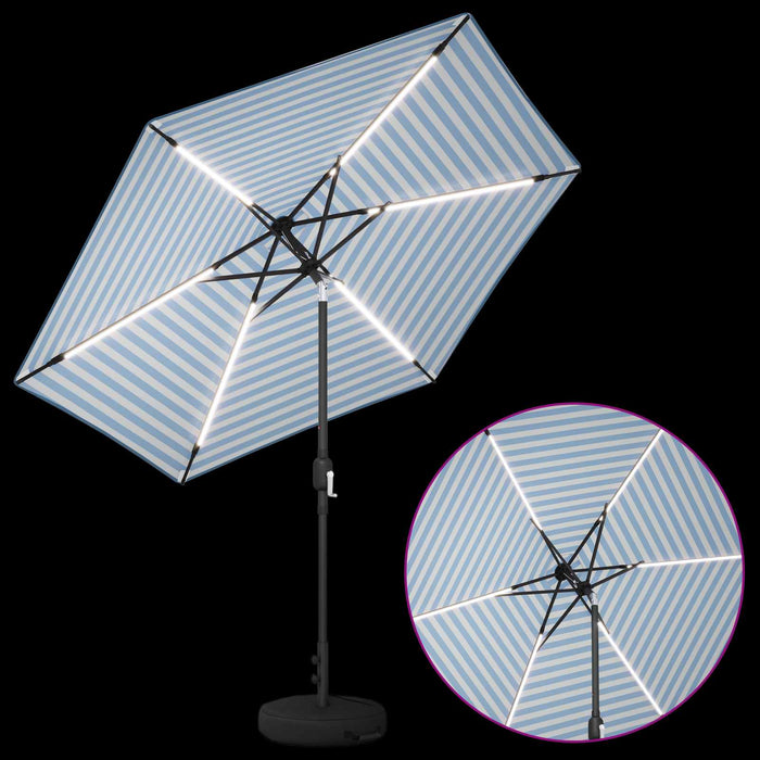 Parasol de grădină cu lumini LED și bază 270 x 270 cm Poliester WALTI