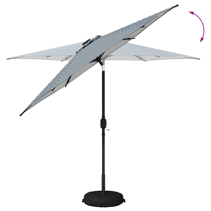 Parasol de grădină cu lumini LED și bază 270 x 270 cm Poliester WALTI
