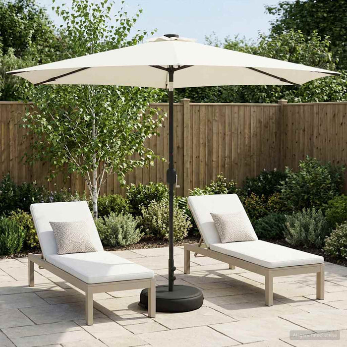 Parasol de grădină cu lumini LED și bază 300 x 300 cm Poliester WALTI