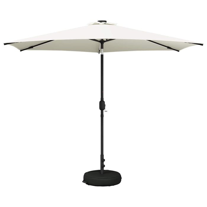 Parasol de grădină cu lumini LED și bază 300 x 300 cm Poliester WALTI
