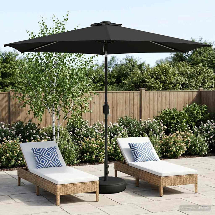 Parasol de grădină cu lumini LED și bază 300 x 300 cm Poliester WALTI