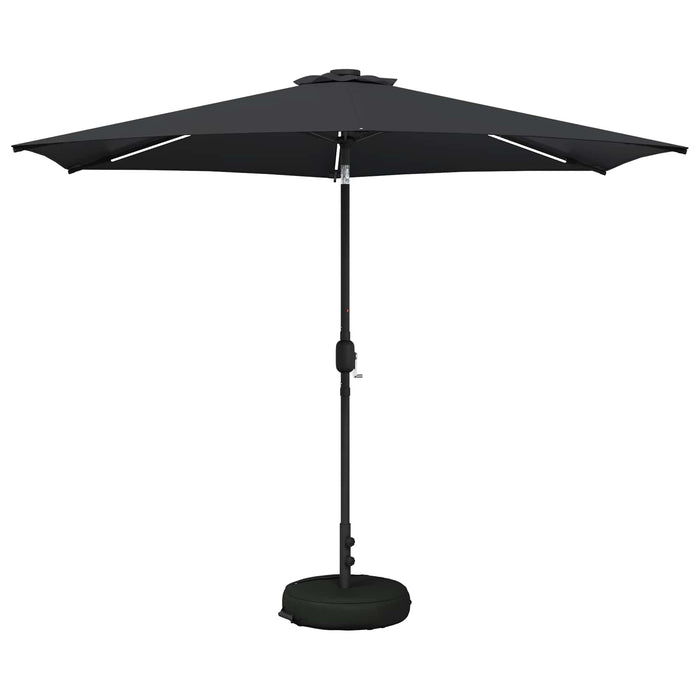 Parasol de grădină cu lumini LED și bază 300 x 300 cm Poliester WALTI