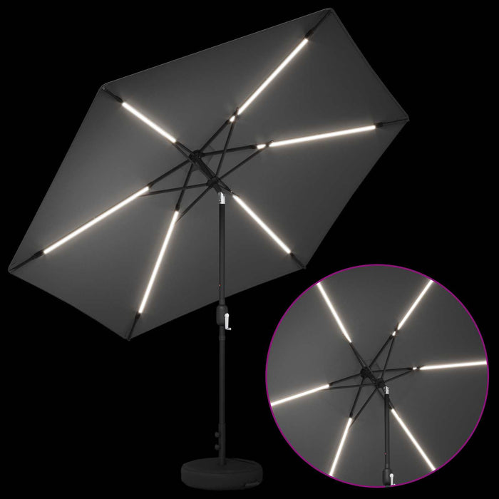 Parasol de grădină cu lumini LED și bază 300 x 300 cm Poliester WALTI
