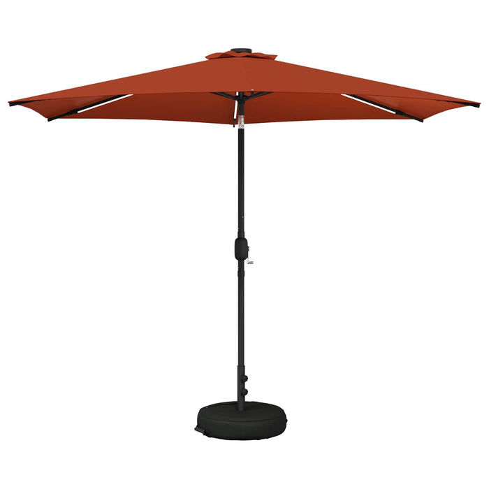 Parasol de grădină cu lumini LED și bază 300 x 300 cm Poliester WALTI
