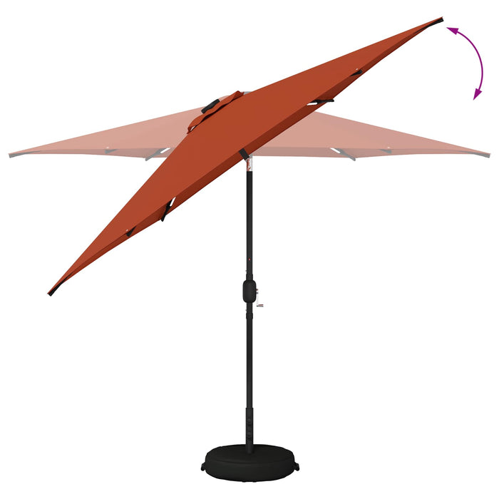 Parasol de grădină cu lumini LED și bază 300 x 300 cm Poliester WALTI