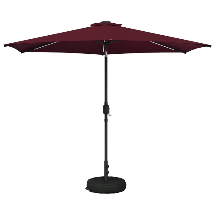 Parasol de grădină cu lumini LED și bază 300 x 300 cm Poliester WALTI