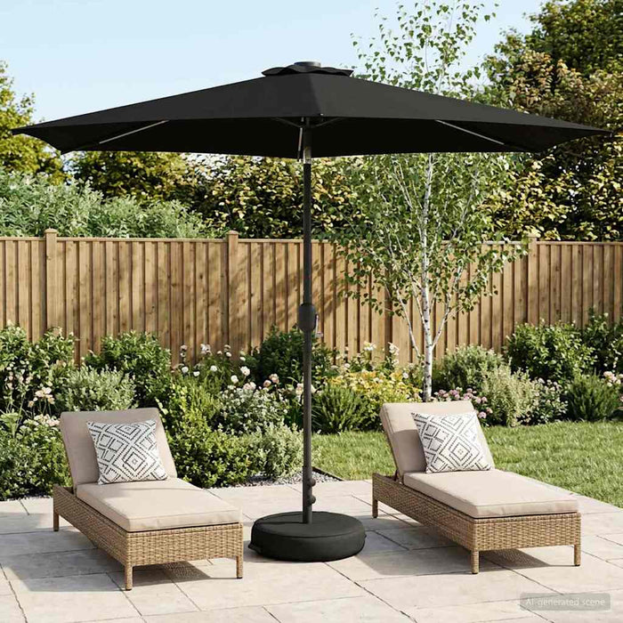 Parasol de grădină cu lumini LED și bază 300 x 300 cm Poliester WALTI