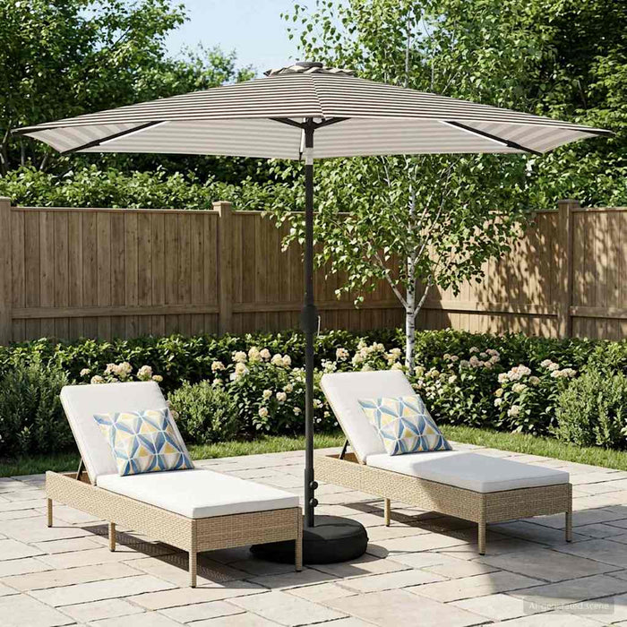 Parasol de grădină cu lumini LED și bază 300 x 300 cm Poliester WALTI