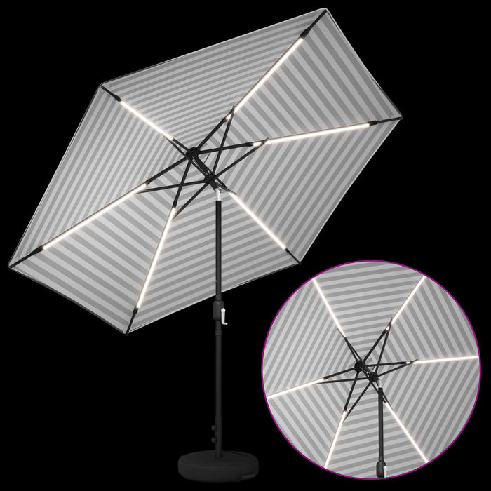 Parasol de grădină cu lumini LED și bază 300 x 300 cm Poliester WALTI