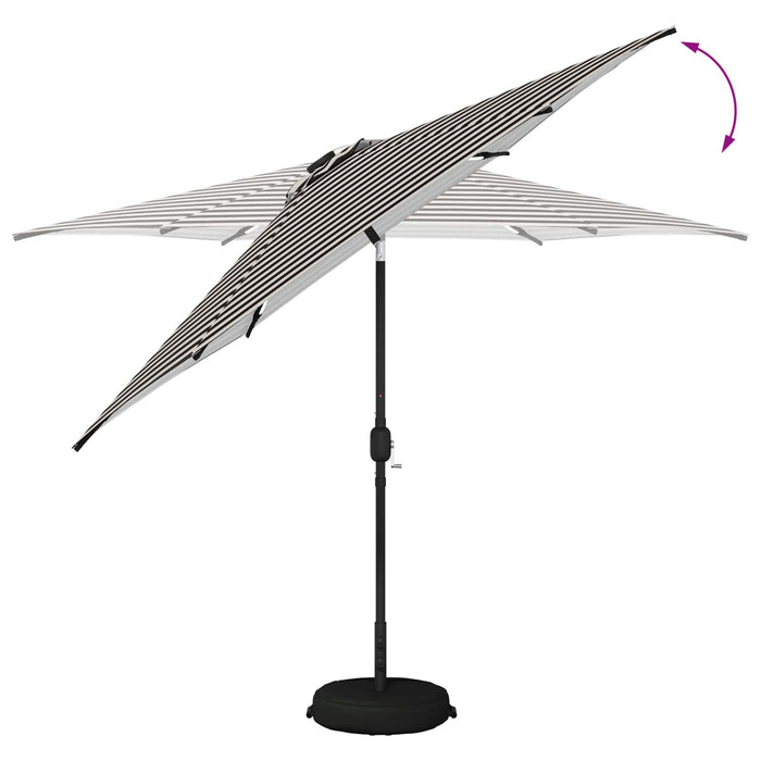Parasol de grădină cu lumini LED și bază 300 x 300 cm Poliester WALTI