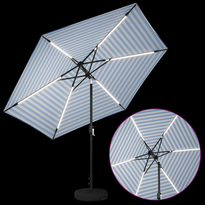 Parasol de grădină cu lumini LED și bază 300 x 300 cm Poliester WALTI