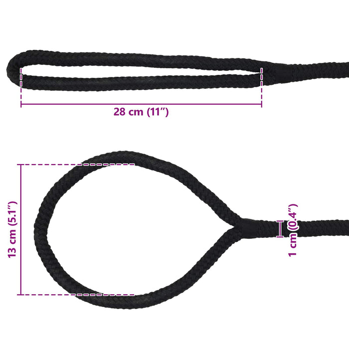 Sfoară de Barcă 9 m 1 Negru Poliester WALTI