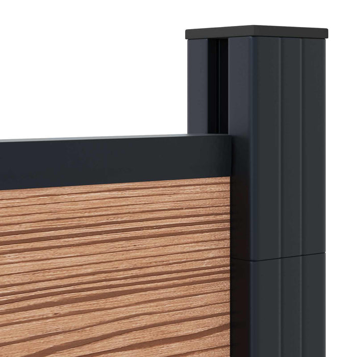 Panou de Gardă 3 pcs WPC și Aluminiu Maro - WALTI WALTI