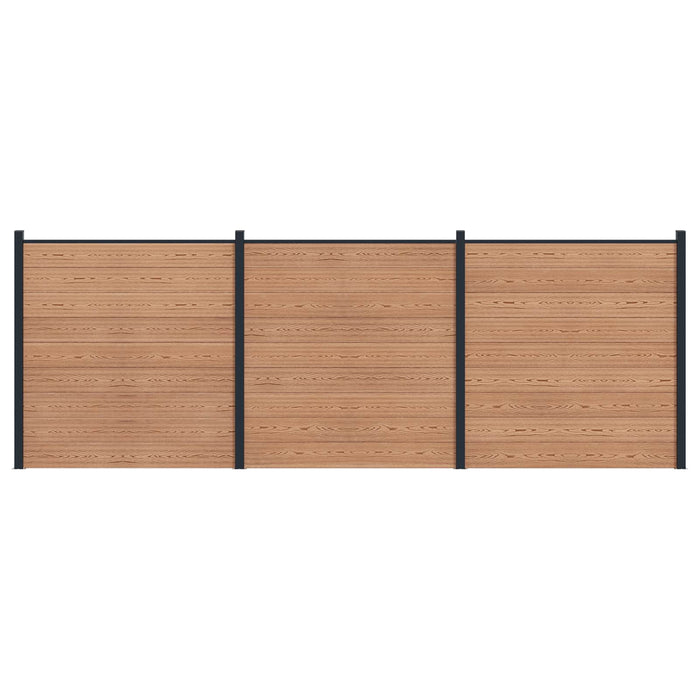 Panou de Gardă 3 pcs WPC și Aluminiu Maro - WALTI WALTI