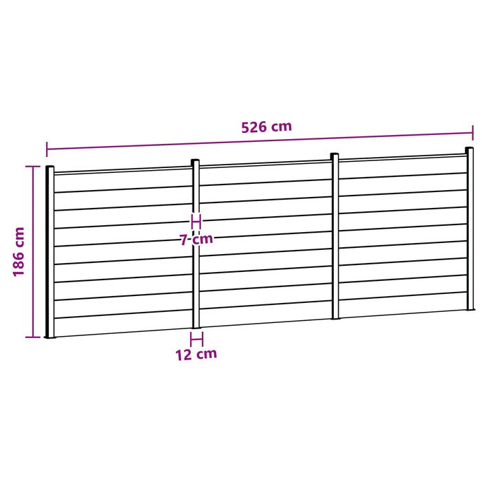 Panou de Gardă 3 pcs WPC și Aluminiu Maro - WALTI WALTI