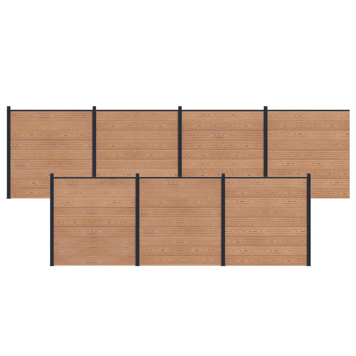 Panou de Gardă 7 pcs WPC și Aluminiu Maro - WALTI WALTI