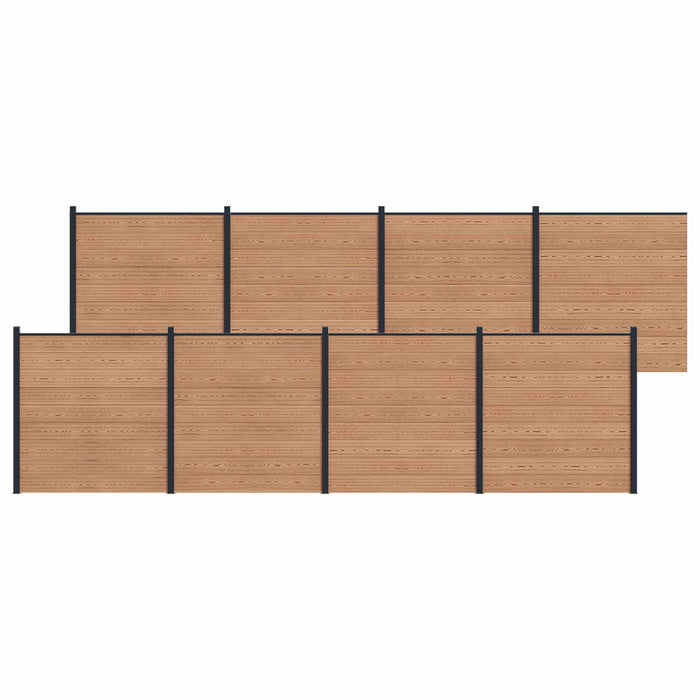 Panou de Gardă 8 pcs WPC și Aluminiu Maro - WALTI WALTI