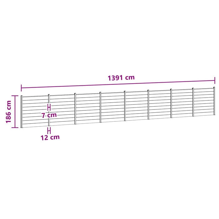 Panou de Gardă 8 pcs WPC și Aluminiu Maro - WALTI WALTI