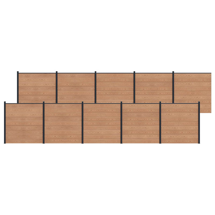 Panou de Gardă 10 pcs WPC și Aluminiu Maro - WALTI WALTI
