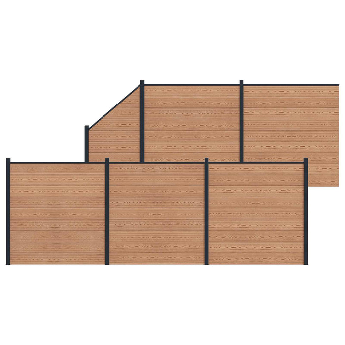 Panou de Gardă 6 pcs WPC și Aluminiu Maro - WALTI WALTI