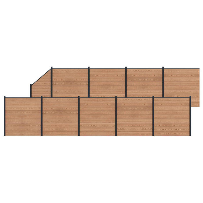 Panou de Gardă 10 pcs WPC și Aluminiu Maro - WALTI WALTI