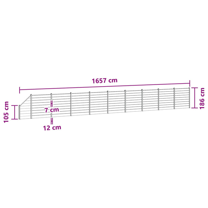 Panou de Gardă 10 pcs WPC și Aluminiu Maro - WALTI WALTI