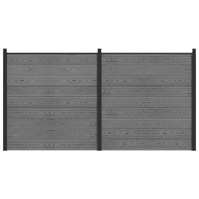 Set de Gard 353 x 186 cm WPC și Aluminiu Gri WALTI