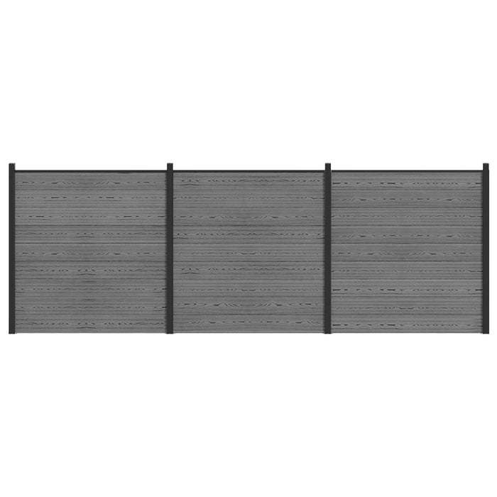 Set de Gard 526 x 186 cm WPC și Aluminiu Gri WALTI