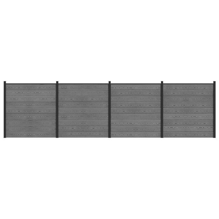 Set de Gard 699 x 186 cm WPC și Aluminiu Gri WALTI