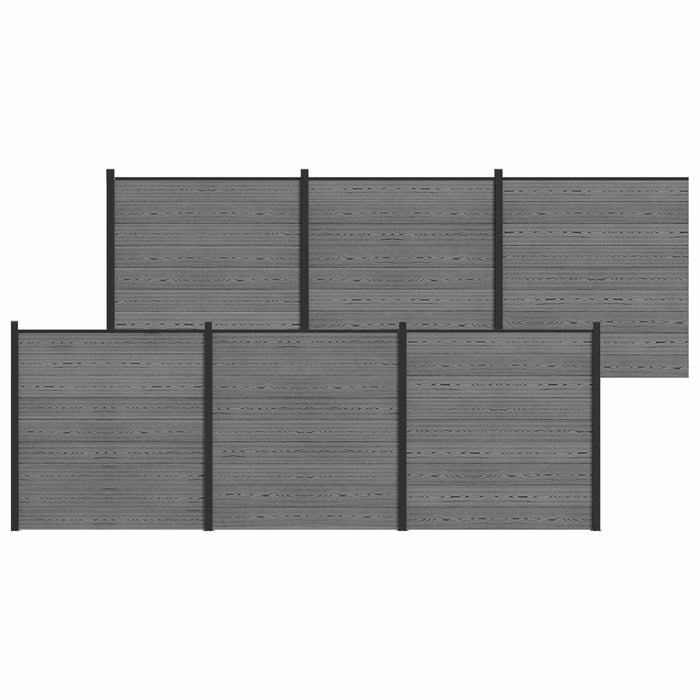 Set de Gard 1045 x 186 cm WPC și Aluminiu Gri WALTI