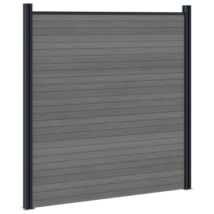 Set de Gard 1045 x 186 cm WPC și Aluminiu Gri WALTI