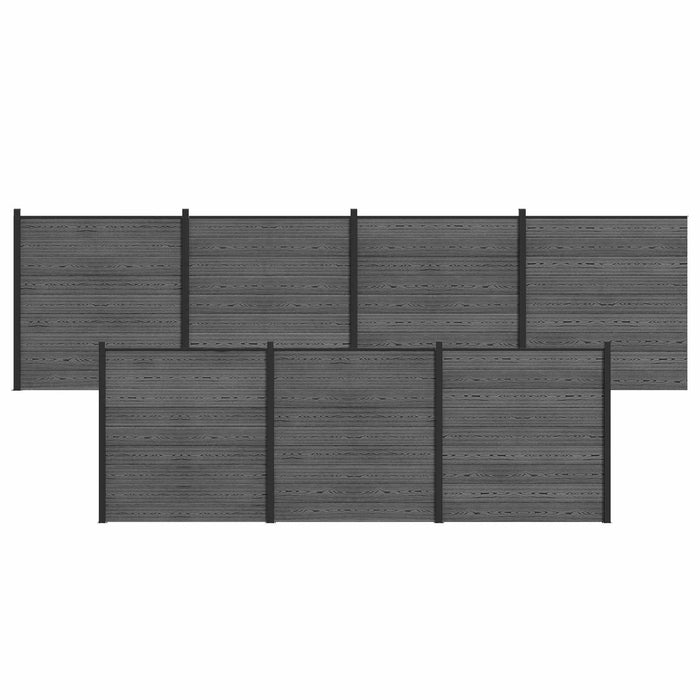 Panou de Gardă 7 pcs WPC și Aluminiu Gri - WALTI WALTI