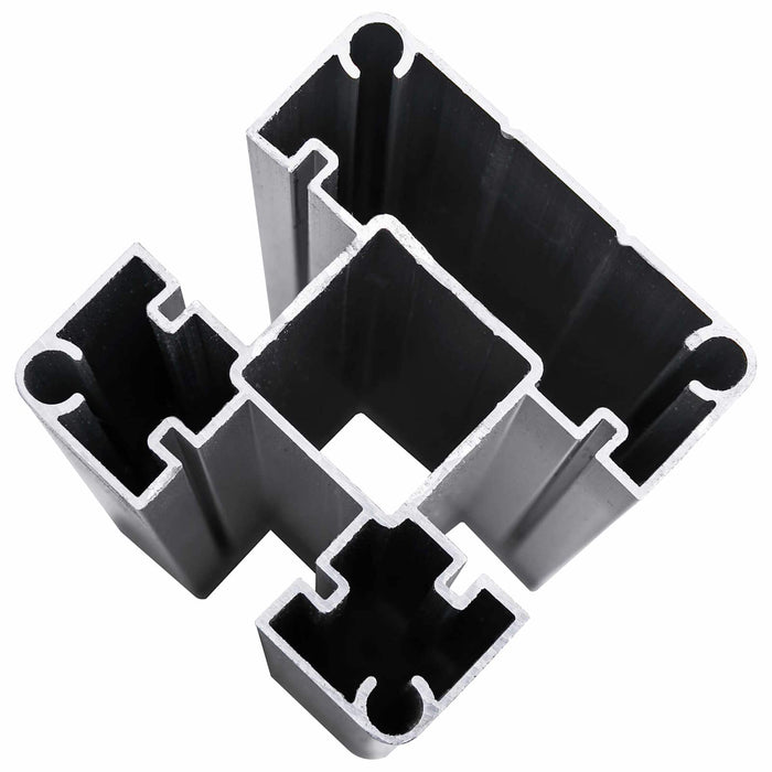 Set de Gard 1391 x 186 cm WPC și Aluminiu Gri WALTI