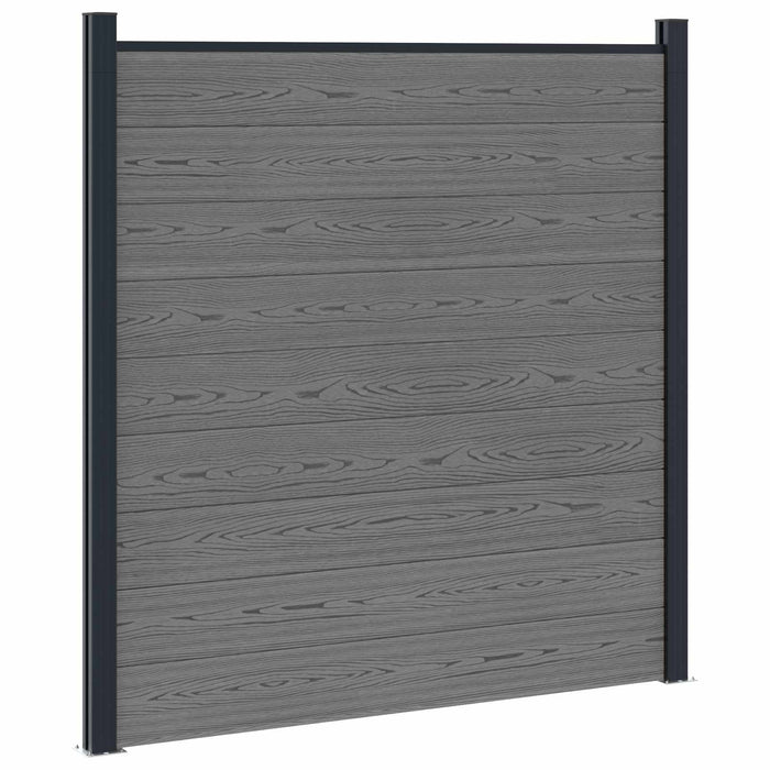 Set de Gard 1564 x 186 cm WPC și Aluminiu Gri WALTI