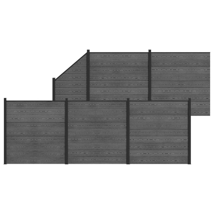 Panou de Gardă 6 pcs WPC și Aluminiu Gri - WALTI WALTI