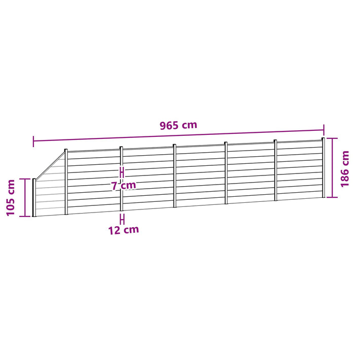 Panou de Gardă 6 pcs WPC și Aluminiu Gri - WALTI WALTI