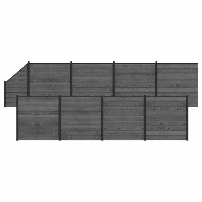 Panou de Gardă 9 pcs WPC și Aluminiu Gri - WALTI WALTI