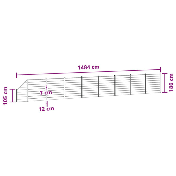 Panou de Gardă 9 pcs WPC și Aluminiu Gri - WALTI WALTI