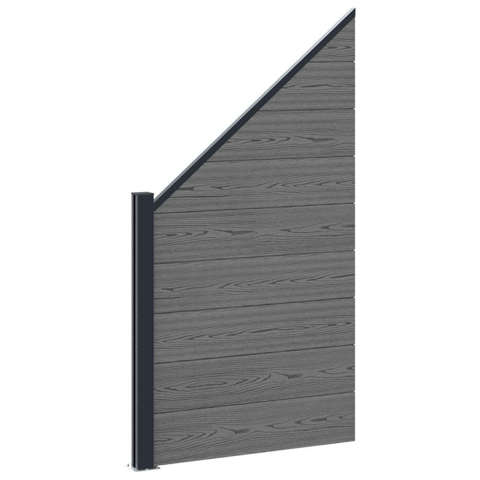 Set de Gard 1830 x 186 cm WPC și Aluminiu Gri WALTI