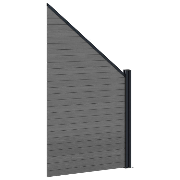 Set de Gard 1830 x 186 cm WPC și Aluminiu Gri WALTI